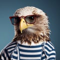 Fashionable Eagle In Glasses: Cute And Quirky Wildlife Photography Royalty Free Stock Photo