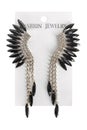 Fashionable earrings with shape of wings