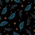 FASHIONABLE fashionable pattern SEAMLESS. black color. TROPICAL LEAVES