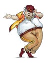 Fashionable fat dancer Royalty Free Stock Photo