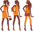 Fashionable females silhouettes
