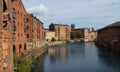 Fashionable flats along the River Aire in Leeds Royalty Free Stock Photo