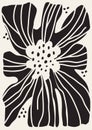 A fashionable flower, a daisy in a minimalist style. hand-drawn abstract organic shapes, an isolated element. A modern collage.