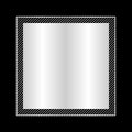 Fashionable frame silver color flat lay style and square for copy space, empty frame silver for banner design, template of frame