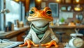Fashionable frog in suit presenting a scholarly vibe Royalty Free Stock Photo