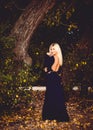 Blonde young woman at autumn time , lifestyle Royalty Free Stock Photo