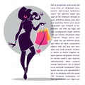 Fashionable Girl Silhouette With Shopping Bag, For Your Sale Com