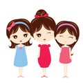 fashionable girls. Vector illustration decorative design