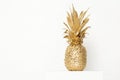 Fashionable golden pineapple delicious fruit rounded sweet on a white background