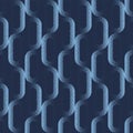 Fashionable Graphic Vector Seamless Pattern Trend Dark Blue Abstract Background