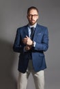 Fashionable handsome stylish bearded man with glasses Royalty Free Stock Photo