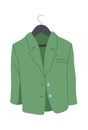 Fashionable jacket on hanger flat icon