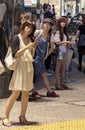 Fashionable Japanese Women Standing in the Street