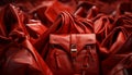 Fashionable leather bag with shiny metal zipper generated by AI