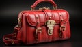 Fashionable leather suitcase with shiny metal buckle, perfect for travel generated by AI Royalty Free Stock Photo