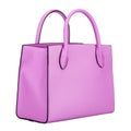 Fashionable light purple classic women`s handbag of leather