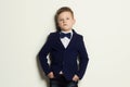 Fashionable little boy.stylish kid in suit and tie