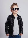 Fashionable little boy in sunglasses Royalty Free Stock Photo