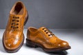 Fashionable Luxury Male Full Broggued Tan Leather Oxfords Shoes