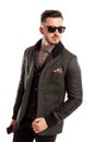 Fashionable male model wearing a cool jacket Royalty Free Stock Photo