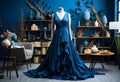 A Fashionable Mannequin Showcasing a Stylish Dress in a Brightly Lit Room