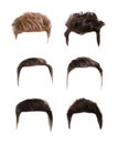 Fashionable men`s hairstyles isolated on white, collage. Images for design Royalty Free Stock Photo