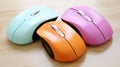 Colorful Computer Mice In Light Pink And Orange