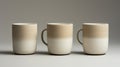 Tonal Sharpness: White And Cream Mugs In Ian Spriggs Style