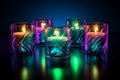 Fashionable multicolored glass neon candles