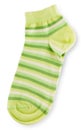 Fashionable pair of green striped socks