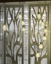 Fashionable pendant lamp in glass show window