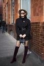 Fashionable people on the street . Street style Royalty Free Stock Photo