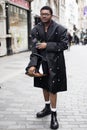 Fashionable people on the street . Street style