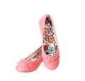 Fashionable pink ballet flats