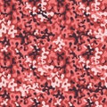 Fashionable pink and crimson color camouflage pattern. Military fabric design. Seamless background. Vector Royalty Free Stock Photo