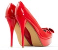 fashionable platform red pumps Royalty Free Stock Photo