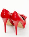 fashionable platform red pumps Royalty Free Stock Photo