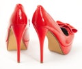 fashionable platform red pumps Royalty Free Stock Photo