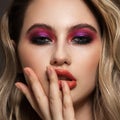 Fashionable portrait of girl with bright makeup