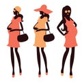 Fashionable pregnancy and maternity clipart