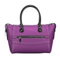 Fashionable purple classic women`s handbag of leather Royalty Free Stock Photo