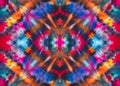 Fashionable retro abstract psychedelic tie dye kaleidoscope of colors design.