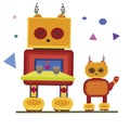 Fashionable robots for kids, can do coffee and be a friend.  illustration Royalty Free Stock Photo