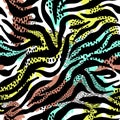 Fashionable seamless animal pattern background.