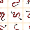 Fashionable Seamless Pattern with Belts and snakes
