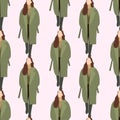 Fashionable seamless pattern with human