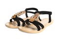 Fashionable suede black summer sandals