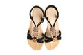 Fashionable suede black summer sandals