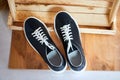 Fashionable suede sneakers. Sport shoes. Expensive footwear or loafers on white background with different thing