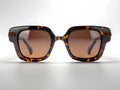Fashionable tortoiseshell sunglasses on a white background Royalty Free Stock Photo